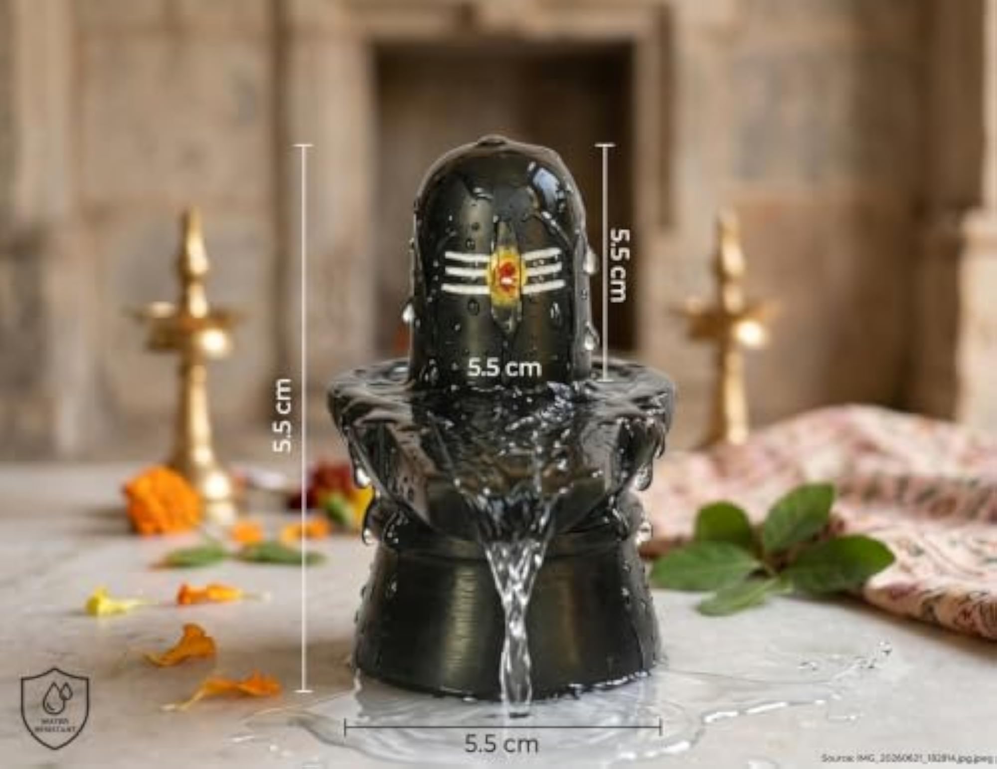 Stone Shivling with Nandi Idol, Handcrafted & Hand Painted